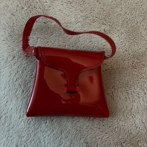VTG Ideal Tammy Doll  Vinyl Doll Purse Shoulder Bag W/plastic Handle Red